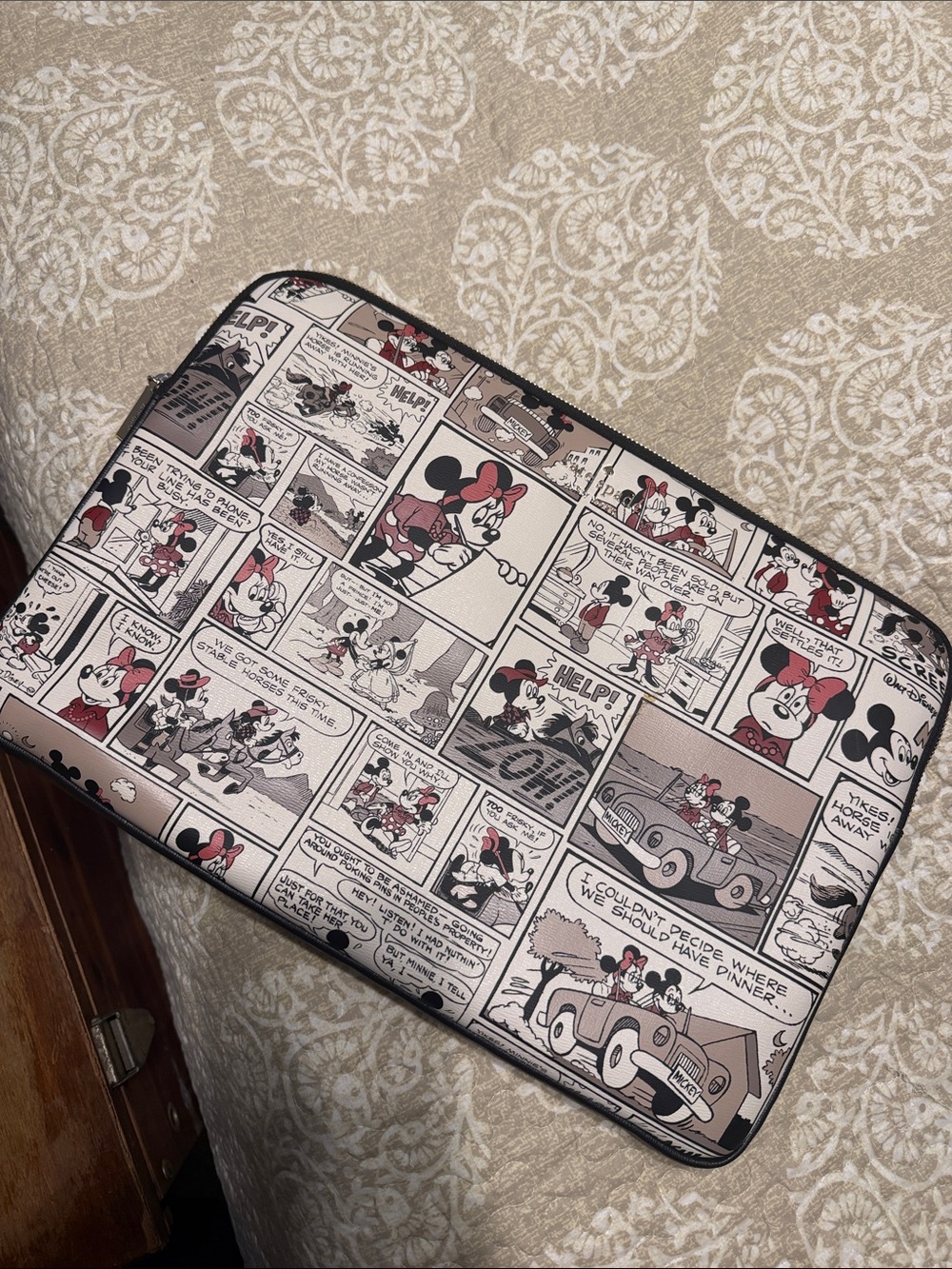 Disney Comic Strip Tablet Sleeve in Pink and Black